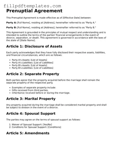Valid Prenuptial Agreement Form