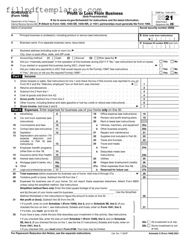 Fill a Valid IRS Schedule C 1040 Template