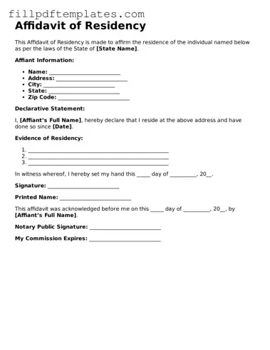 Valid Affidavit of Residency Form