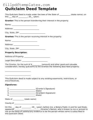 Valid Quitclaim Deed Form