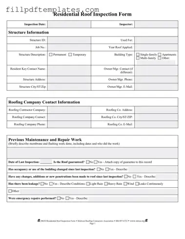 Fill a Valid Roof Inspection Template