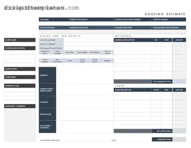 Fill a Valid Roofing Estimate Template