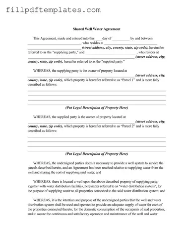 Fill a Valid Shared Well Agreement Template
