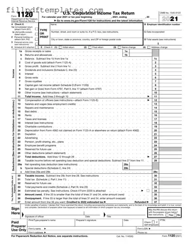 Fill a Valid IRS 1120 Template
