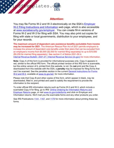 Fill a Valid IRS W-2 Template