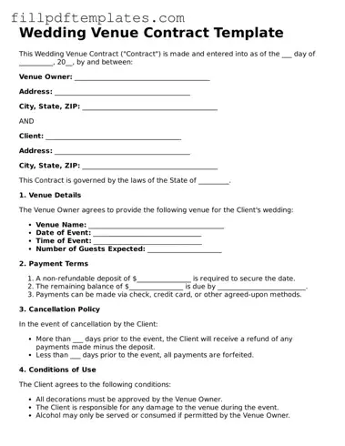 Valid Wedding Venue Contract Form