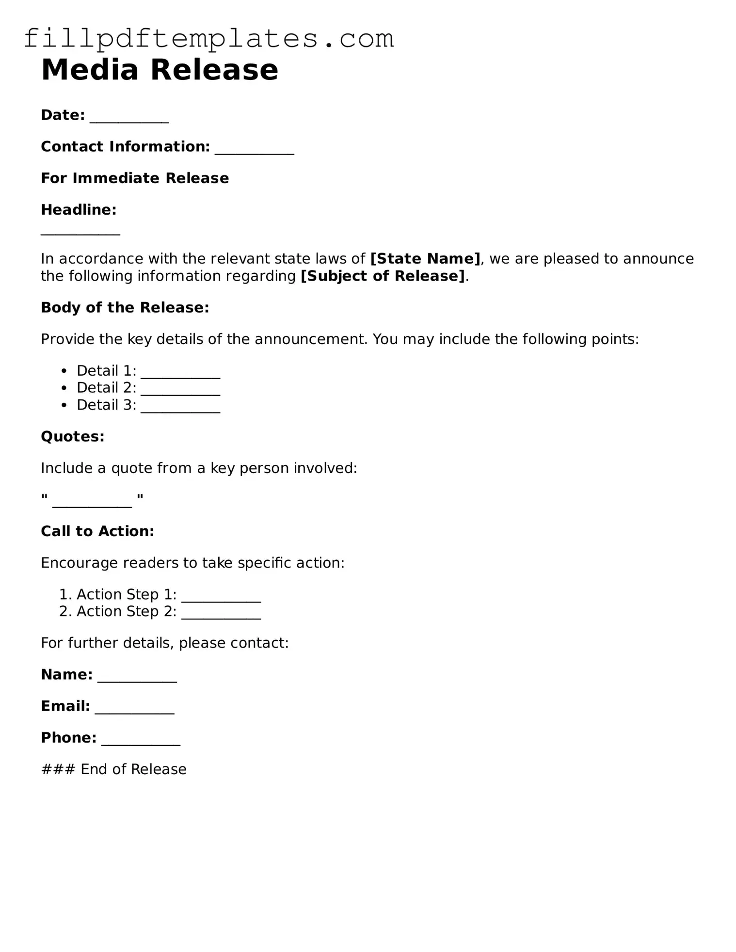 Valid Media Release Form